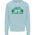 I Put the DD in St. Paddy's Day Funny Boobs Mens Sweatshirt Jumper Light Blue