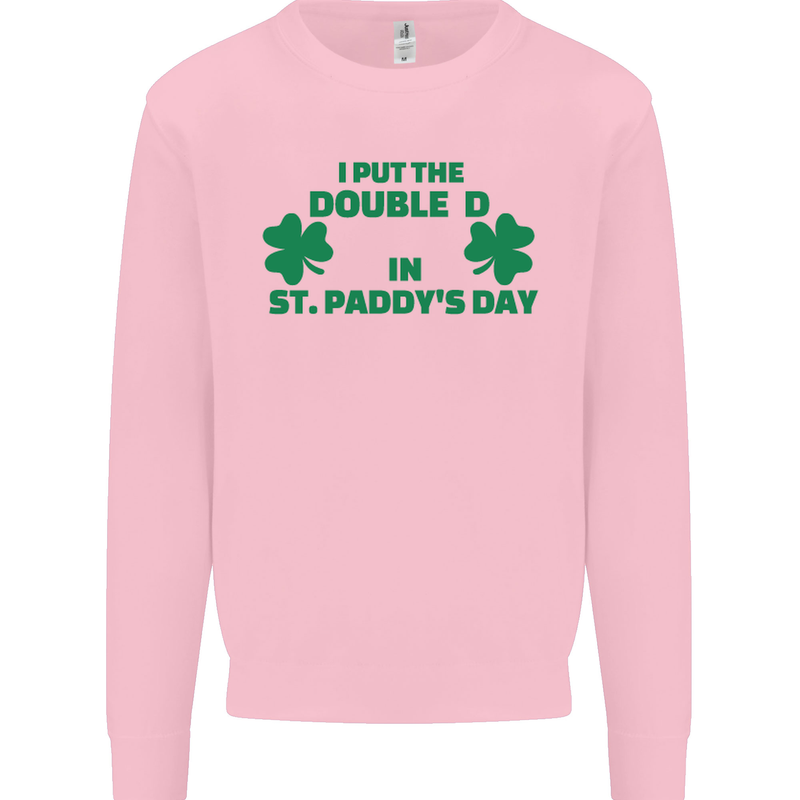 I Put the DD in St. Paddy's Day Funny Boobs Mens Sweatshirt Jumper Light Pink