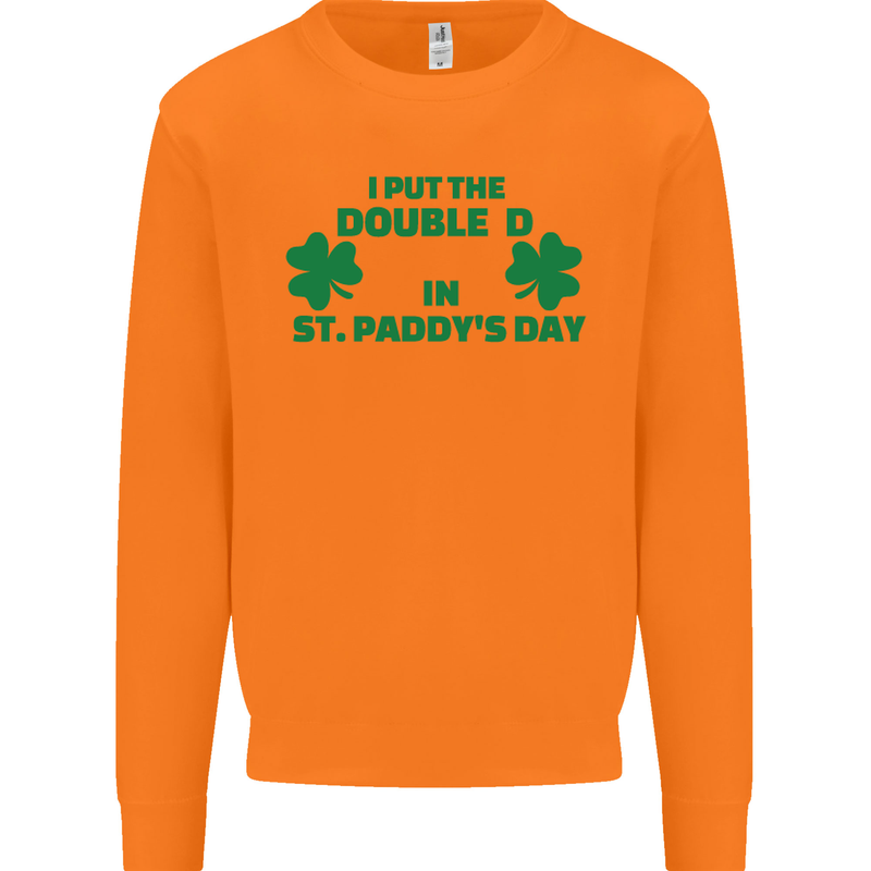 I Put the DD in St. Paddy's Day Funny Boobs Mens Sweatshirt Jumper Orange