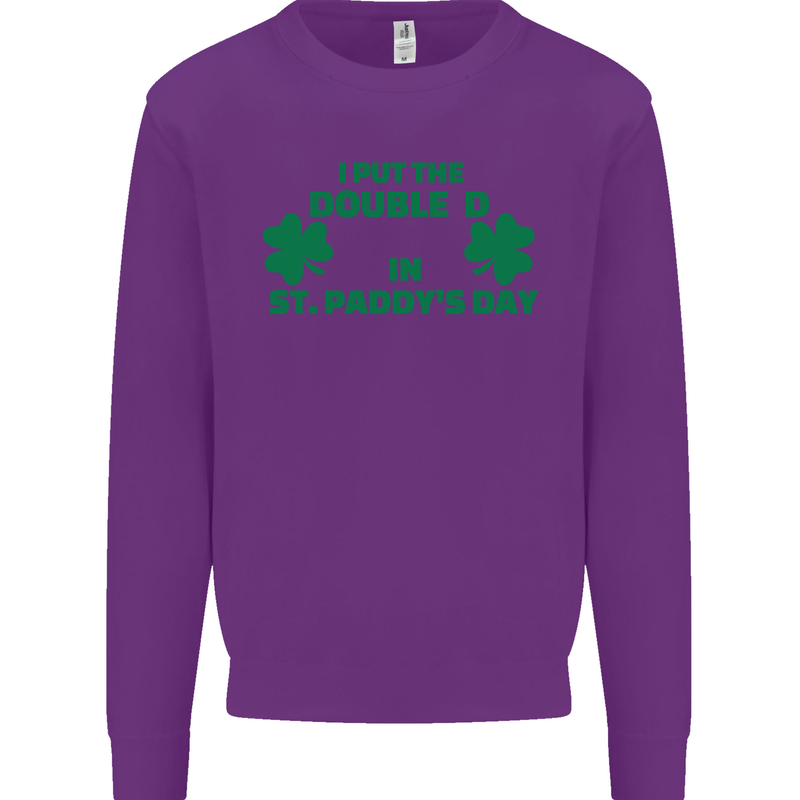 I Put the DD in St. Paddy's Day Funny Boobs Mens Sweatshirt Jumper Purple