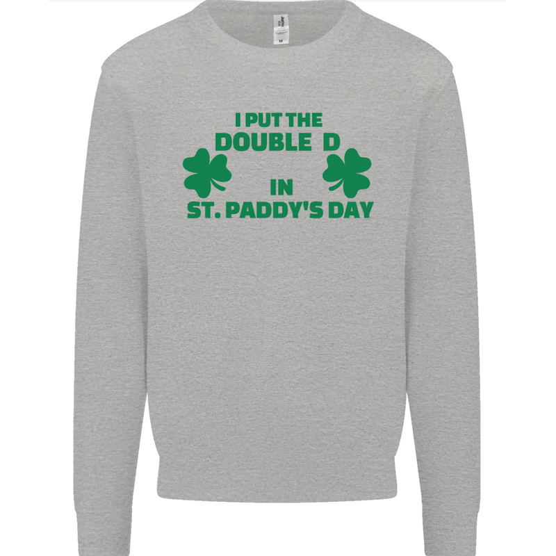 I Put the DD in St. Paddy's Day Funny Boobs Mens Sweatshirt Jumper Sports Grey