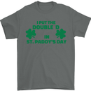 I Put the DD in St. Paddy's Day Funny Boobs Mens T-Shirt Cotton Gildan Charcoal