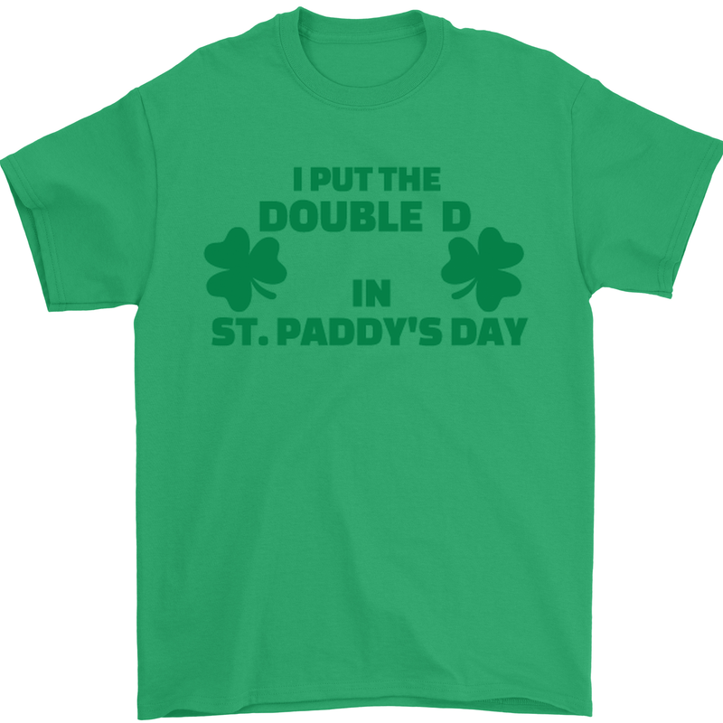 I Put the DD in St. Paddy's Day Funny Boobs Mens T-Shirt Cotton Gildan Irish Green