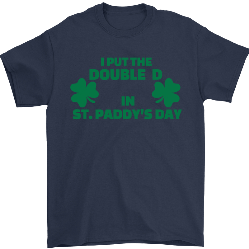 I Put the DD in St. Paddy's Day Funny Boobs Mens T-Shirt Cotton Gildan Navy Blue