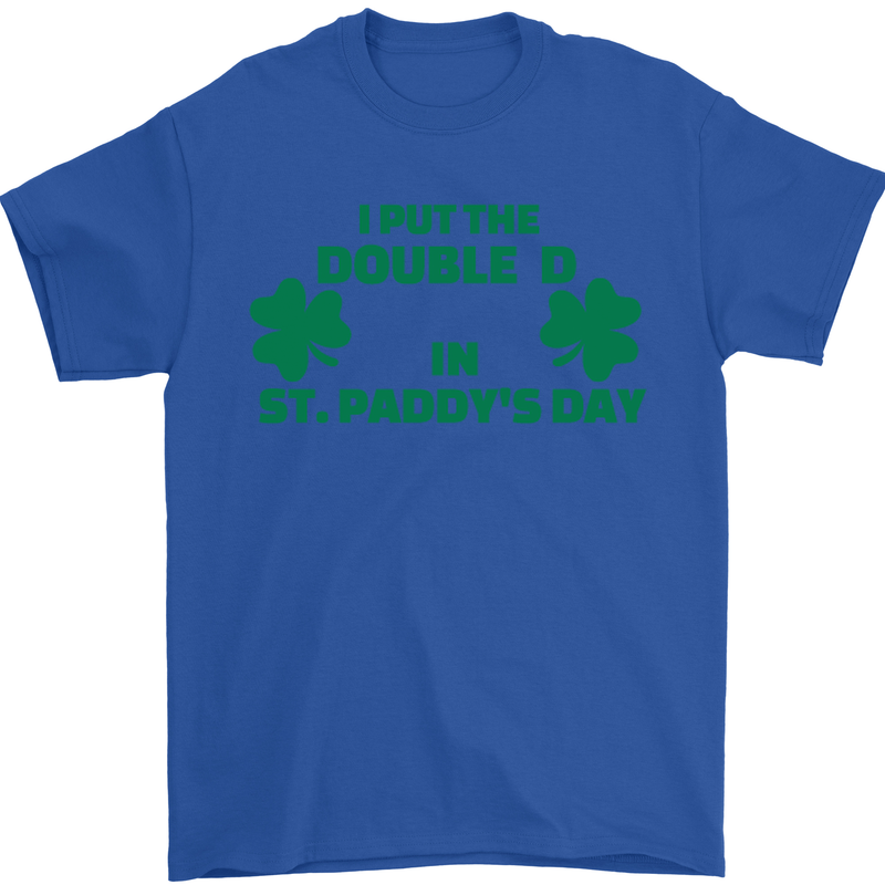 I Put the DD in St. Paddy's Day Funny Boobs Mens T-Shirt Cotton Gildan Royal Blue