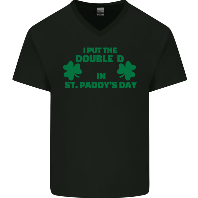 I Put the DD in St. Paddy's Day Funny Boobs Mens V-Neck Cotton T-Shirt Black