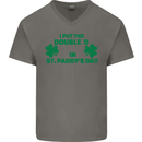 I Put the DD in St. Paddy's Day Funny Boobs Mens V-Neck Cotton T-Shirt Charcoal