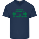 I Put the DD in St. Paddy's Day Funny Boobs Mens V-Neck Cotton T-Shirt Navy Blue