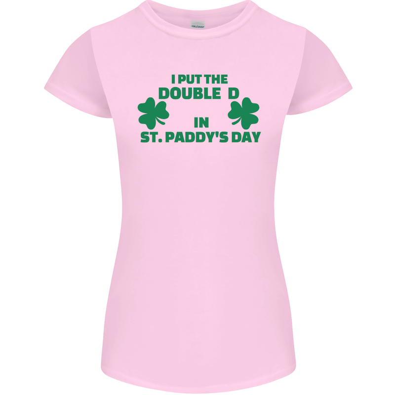 I Put the DD in St. Paddy's Day Funny Boobs Womens Petite Cut T-Shirt Light Pink