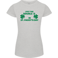 I Put the DD in St. Paddy's Day Funny Boobs Womens Petite Cut T-Shirt Sports Grey