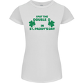 I Put the DD in St. Paddy's Day Funny Boobs Womens Petite Cut T-Shirt White