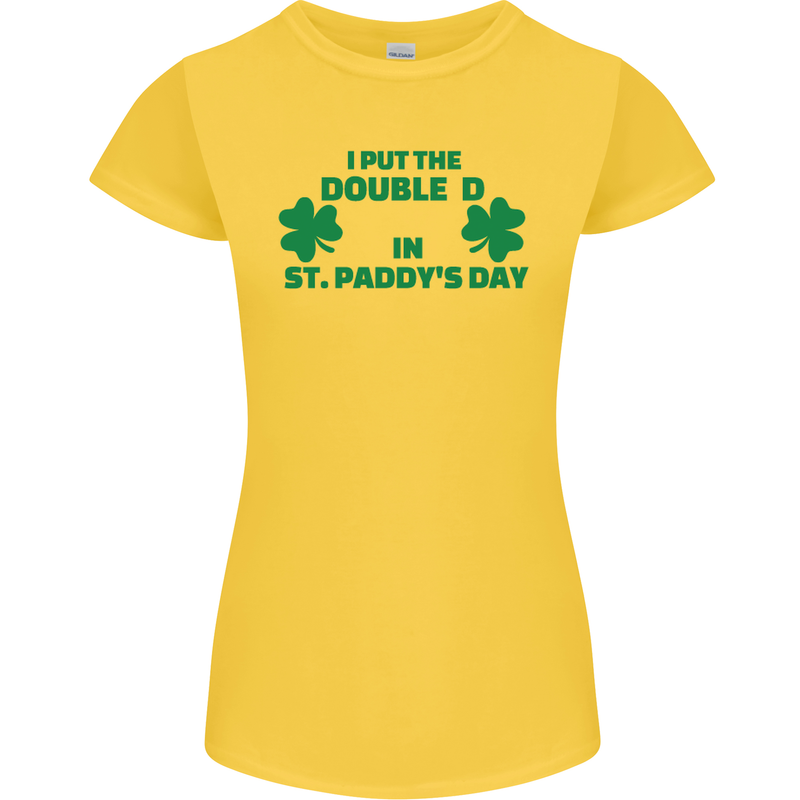 I Put the DD in St. Paddy's Day Funny Boobs Womens Petite Cut T-Shirt Yellow