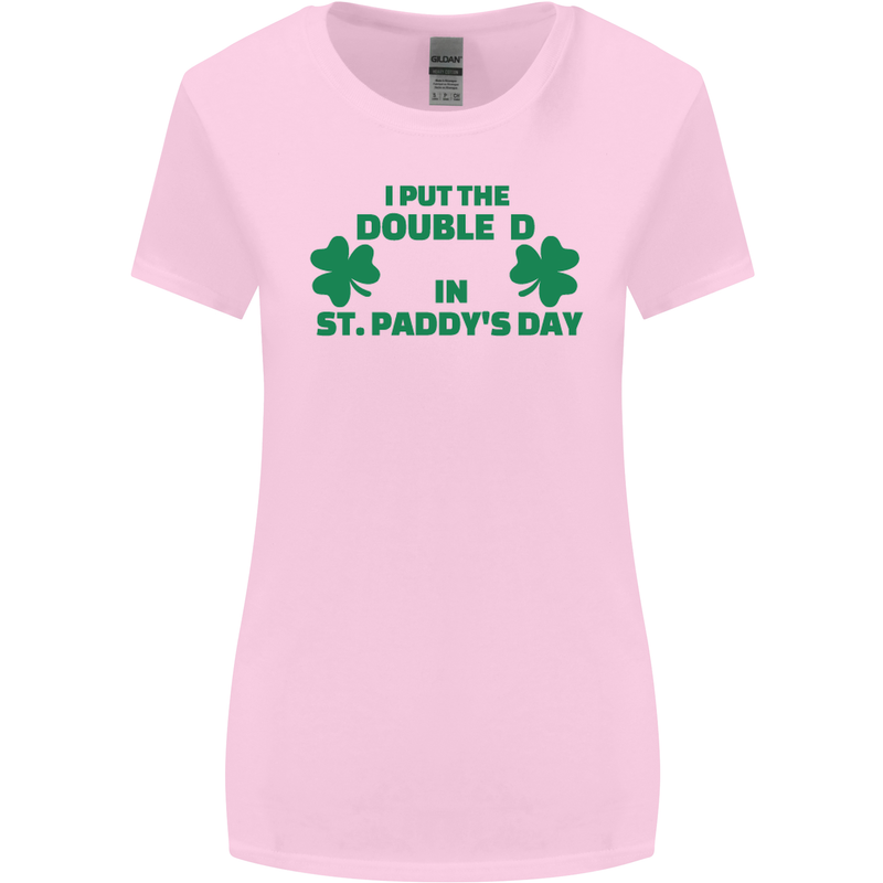 I Put the DD in St. Paddy's Day Funny Boobs Womens Wider Cut T-Shirt Light Pink