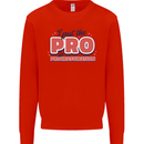 I Put the Pro In Procrastination Procrastinate Kids Sweatshirt Jumper Bright Red