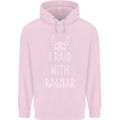 I Raid With Ragnar The Vikings Valhalla Childrens Kids Hoodie Light Pink