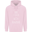 I Raid With Ragnar The Vikings Valhalla Childrens Kids Hoodie Light Pink