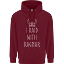 I Raid With Ragnar The Vikings Valhalla Childrens Kids Hoodie Maroon