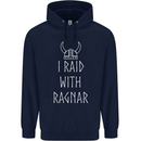 I Raid With Ragnar The Vikings Valhalla Childrens Kids Hoodie Navy Blue