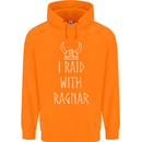 I Raid With Ragnar The Vikings Valhalla Childrens Kids Hoodie Orange