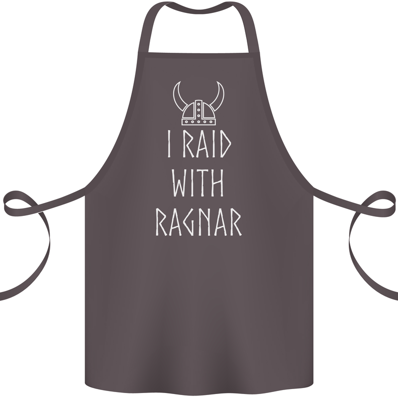 I Raid With Ragnar The Vikings Valhalla Cotton Apron 100% Organic Dark Grey