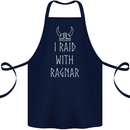 I Raid With Ragnar The Vikings Valhalla Cotton Apron 100% Organic Navy Blue