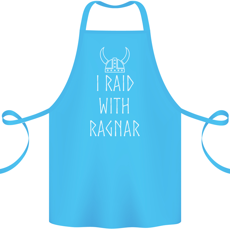 I Raid With Ragnar The Vikings Valhalla Cotton Apron 100% Organic Turquoise