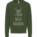 I Raid With Ragnar The Vikings Valhalla Kids Sweatshirt Jumper Forest Green