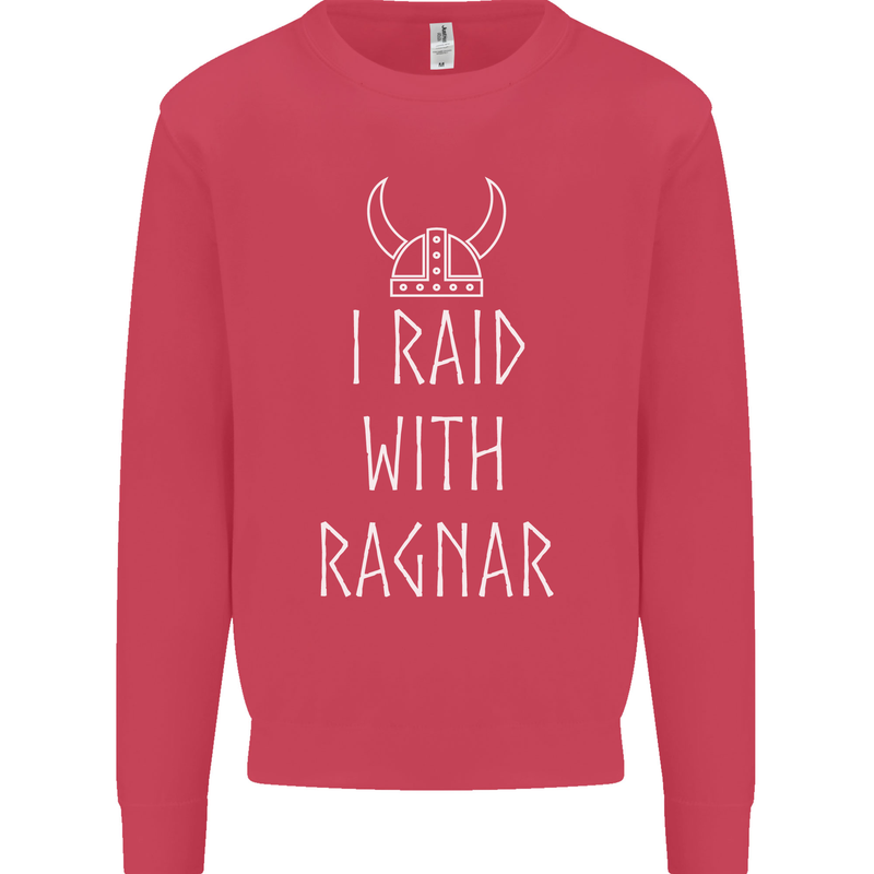 I Raid With Ragnar The Vikings Valhalla Kids Sweatshirt Jumper Heliconia