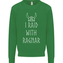 I Raid With Ragnar The Vikings Valhalla Kids Sweatshirt Jumper Irish Green