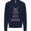 I Raid With Ragnar The Vikings Valhalla Kids Sweatshirt Jumper Navy Blue