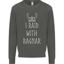 I Raid With Ragnar The Vikings Valhalla Kids Sweatshirt Jumper Storm Grey