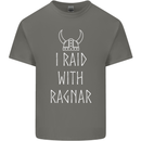 I Raid With Ragnar The Vikings Valhalla Kids T-Shirt Childrens Charcoal