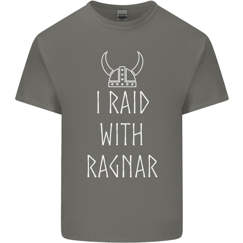I Raid With Ragnar The Vikings Valhalla Kids T-Shirt Childrens Charcoal