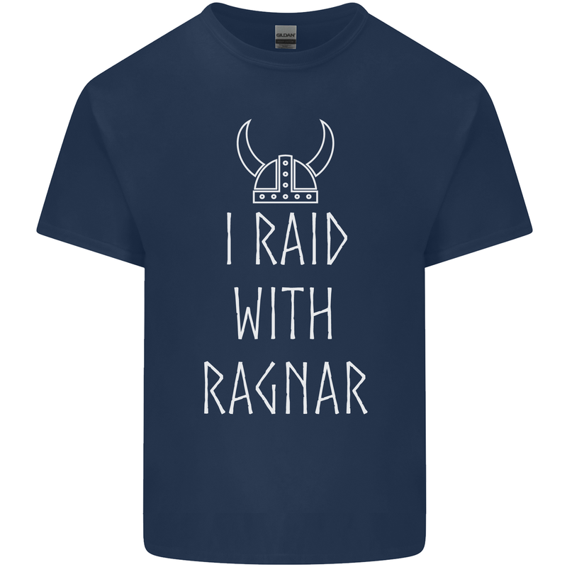 I Raid With Ragnar The Vikings Valhalla Kids T-Shirt Childrens Navy Blue