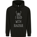 I Raid With Ragnar The Vikings Valhalla Mens 80% Cotton Hoodie Black