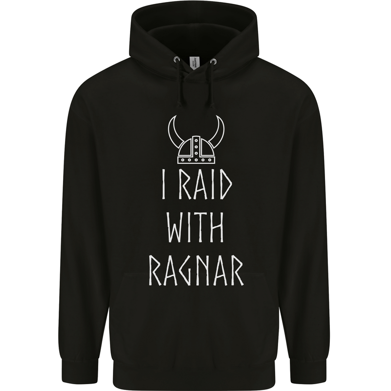 I Raid With Ragnar The Vikings Valhalla Mens 80% Cotton Hoodie Black