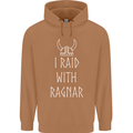 I Raid With Ragnar The Vikings Valhalla Mens 80% Cotton Hoodie Caramel Latte