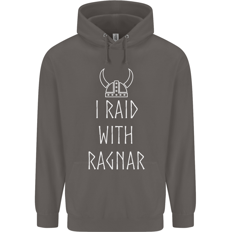 I Raid With Ragnar The Vikings Valhalla Mens 80% Cotton Hoodie Charcoal