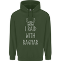 I Raid With Ragnar The Vikings Valhalla Mens 80% Cotton Hoodie Forest Green