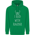 I Raid With Ragnar The Vikings Valhalla Mens 80% Cotton Hoodie Irish Green