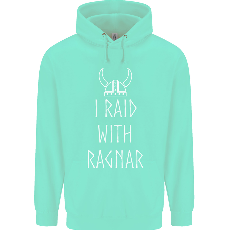 I Raid With Ragnar The Vikings Valhalla Mens 80% Cotton Hoodie Peppermint