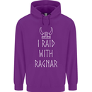 I Raid With Ragnar The Vikings Valhalla Mens 80% Cotton Hoodie Purple