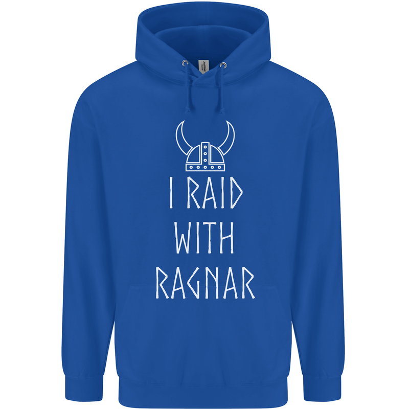 I Raid With Ragnar The Vikings Valhalla Mens 80% Cotton Hoodie Royal Blue