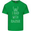 I Raid With Ragnar The Vikings Valhalla Mens Cotton T-Shirt Tee Top Irish Green