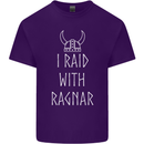 I Raid With Ragnar The Vikings Valhalla Mens Cotton T-Shirt Tee Top Purple