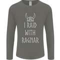 I Raid With Ragnar The Vikings Valhalla Mens Long Sleeve T-Shirt Charcoal