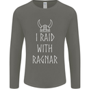 I Raid With Ragnar The Vikings Valhalla Mens Long Sleeve T-Shirt Charcoal