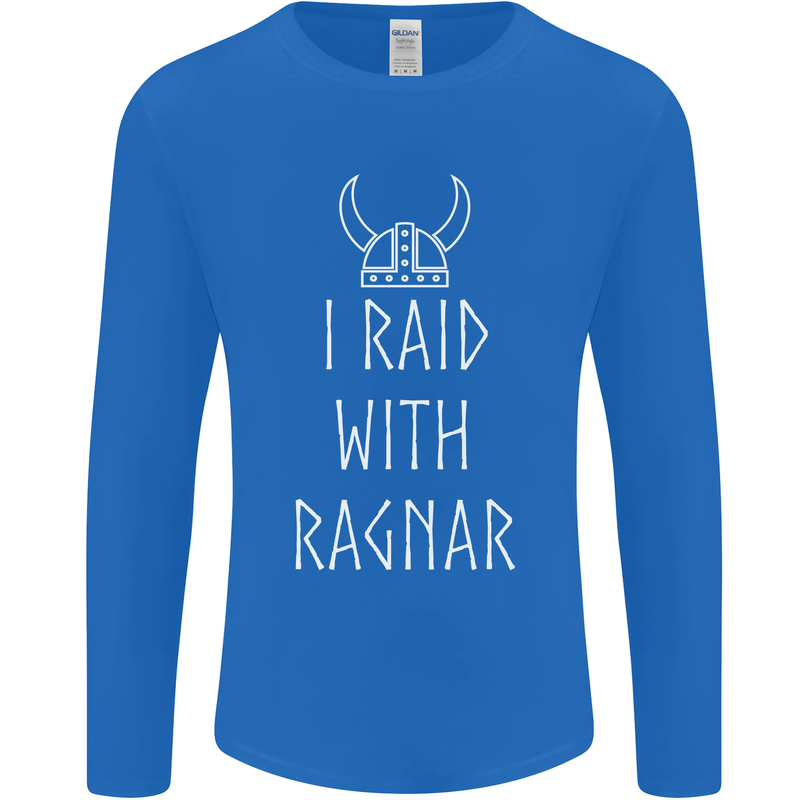 I Raid With Ragnar The Vikings Valhalla Mens Long Sleeve T-Shirt Royal Blue