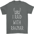 I Raid With Ragnar The Vikings Valhalla Mens T-Shirt Cotton Gildan Charcoal