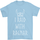 I Raid With Ragnar The Vikings Valhalla Mens T-Shirt Cotton Gildan Light Blue